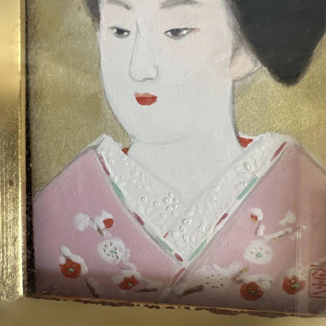 お値下げ❣️日本画 舞妓女性 金色フレーム