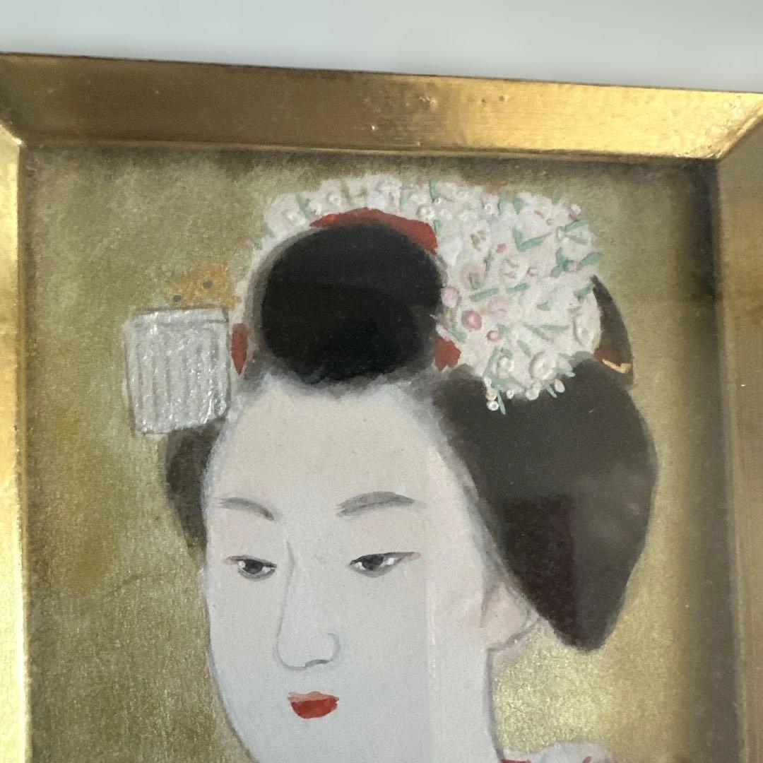 お値下げ❣️日本画 舞妓女性 金色フレーム