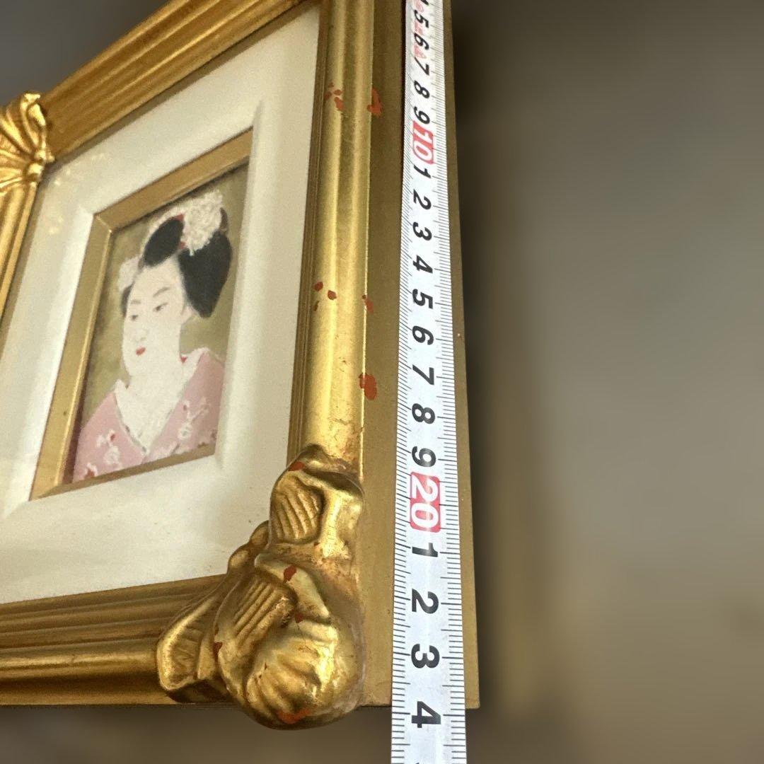 お値下げ❣️日本画 舞妓女性 金色フレーム