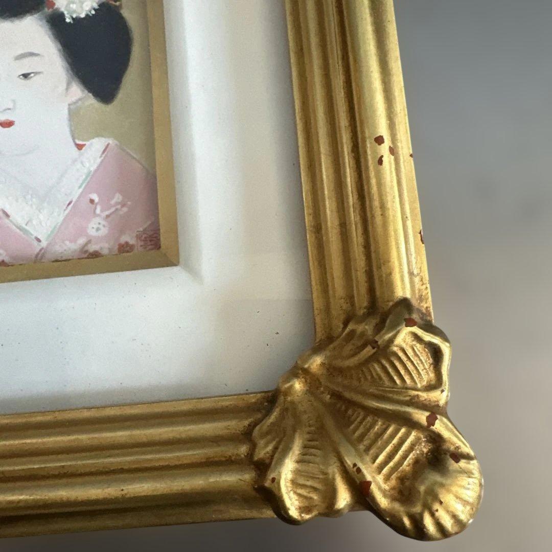 お値下げ❣️日本画 舞妓女性 金色フレーム