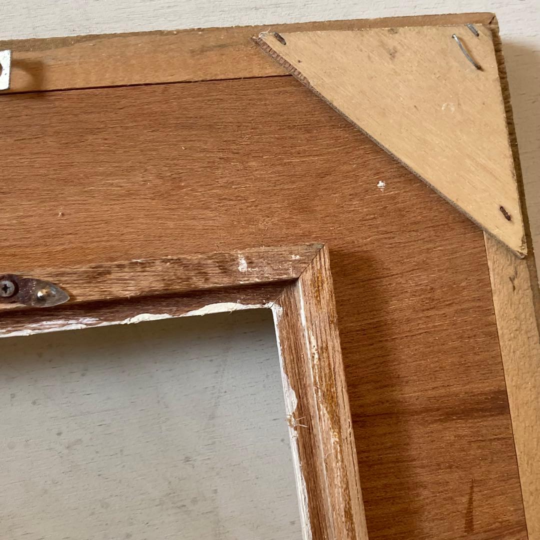 ヴィンテージ アンティーク 額縁 木製フレーム ディスプレイ 額装 刺繍