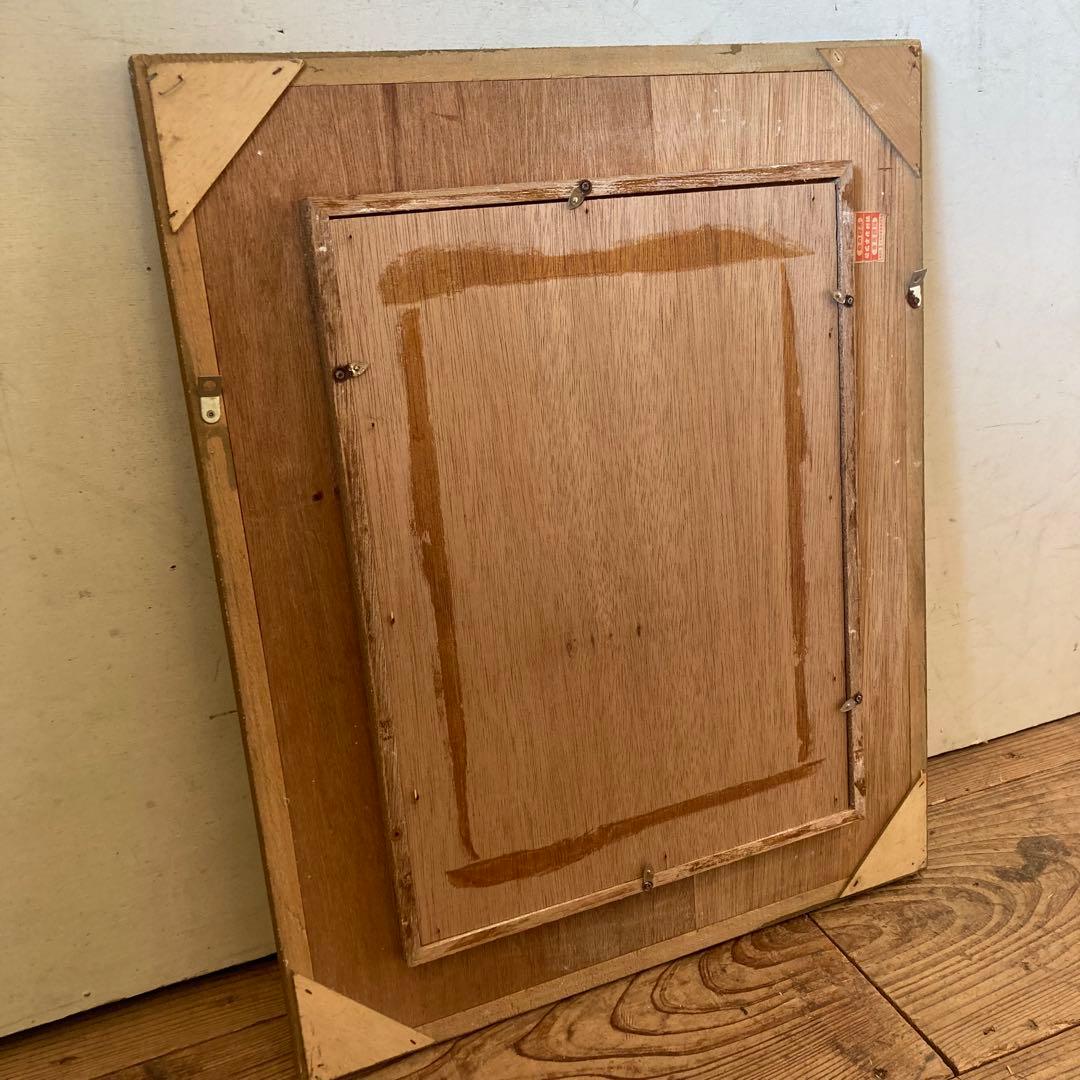 ヴィンテージ アンティーク 額縁 木製フレーム ディスプレイ 額装 刺繍