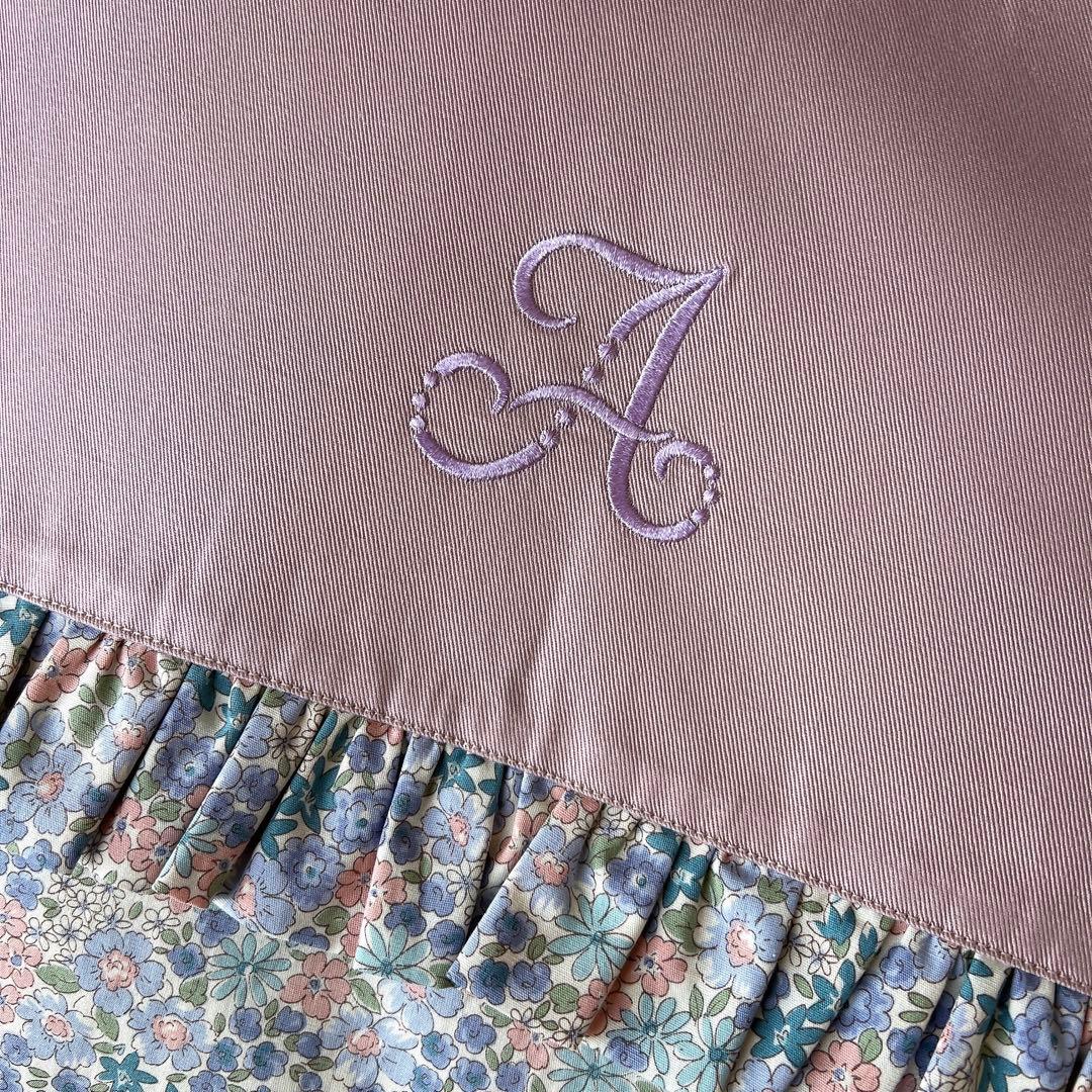 オーダー制⭐︎イニシャル入りフリル付きレッスンバッグ　シューズケース