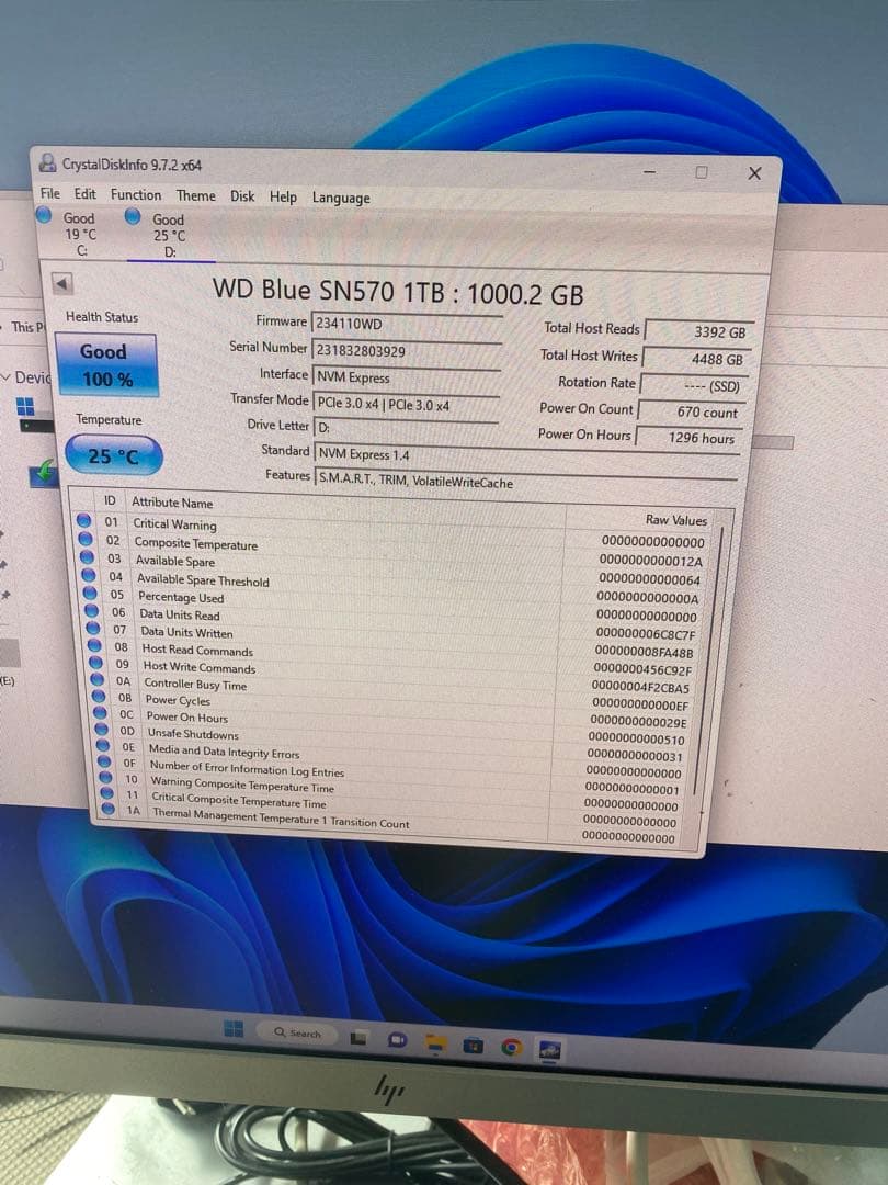 動作確認済み　動作良好　WD Blue SN570 1TB