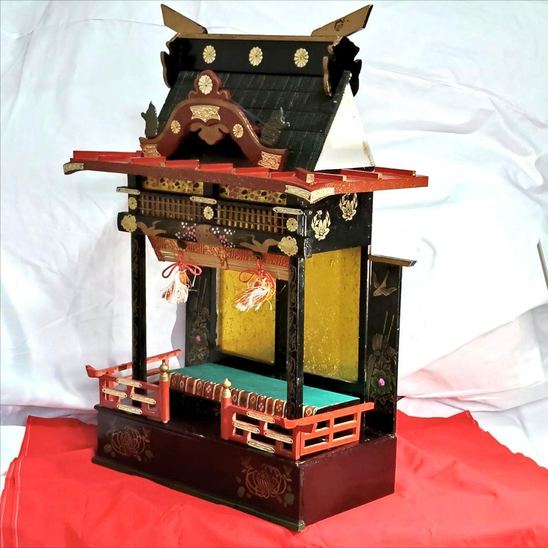 昭和の雛飾り　御殿飾り雛人形　設置時幅45×奥30×高60cm位　簡単組立　雛祭