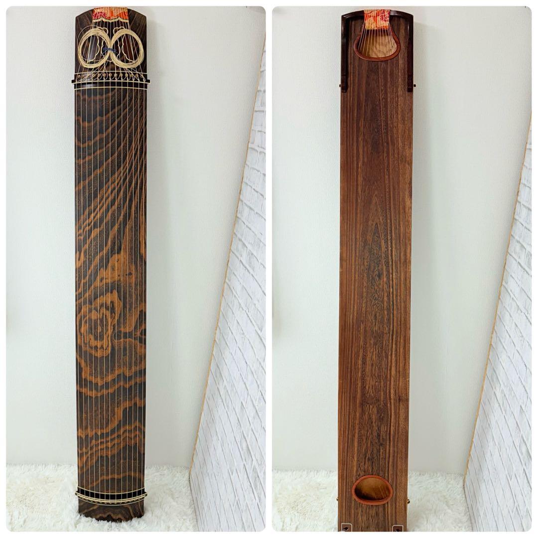 琴 13弦 筝 並甲 すだれ彫り蒔絵 和楽器 希少 鶴金蒔絵 現状販売
