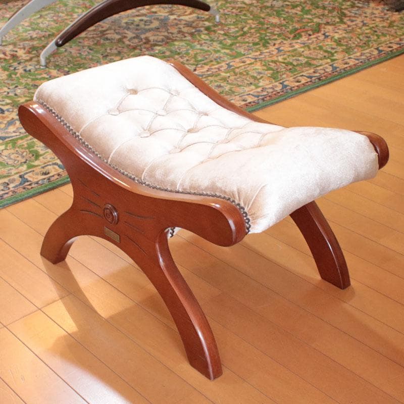 ロッキングチェア オットマンセット ファブリック ベージュ 222-1268