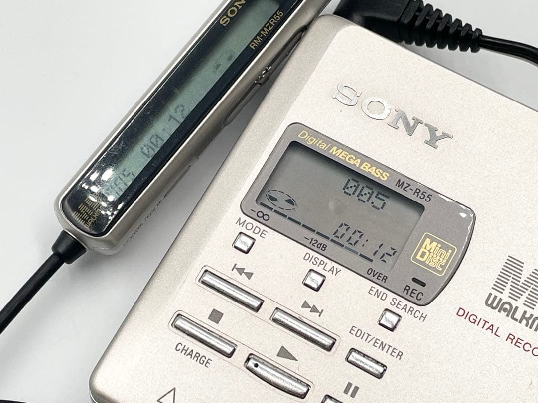 録音再生◯ 外観美品　SONY MZ-R55 Walkman MDレコーダー