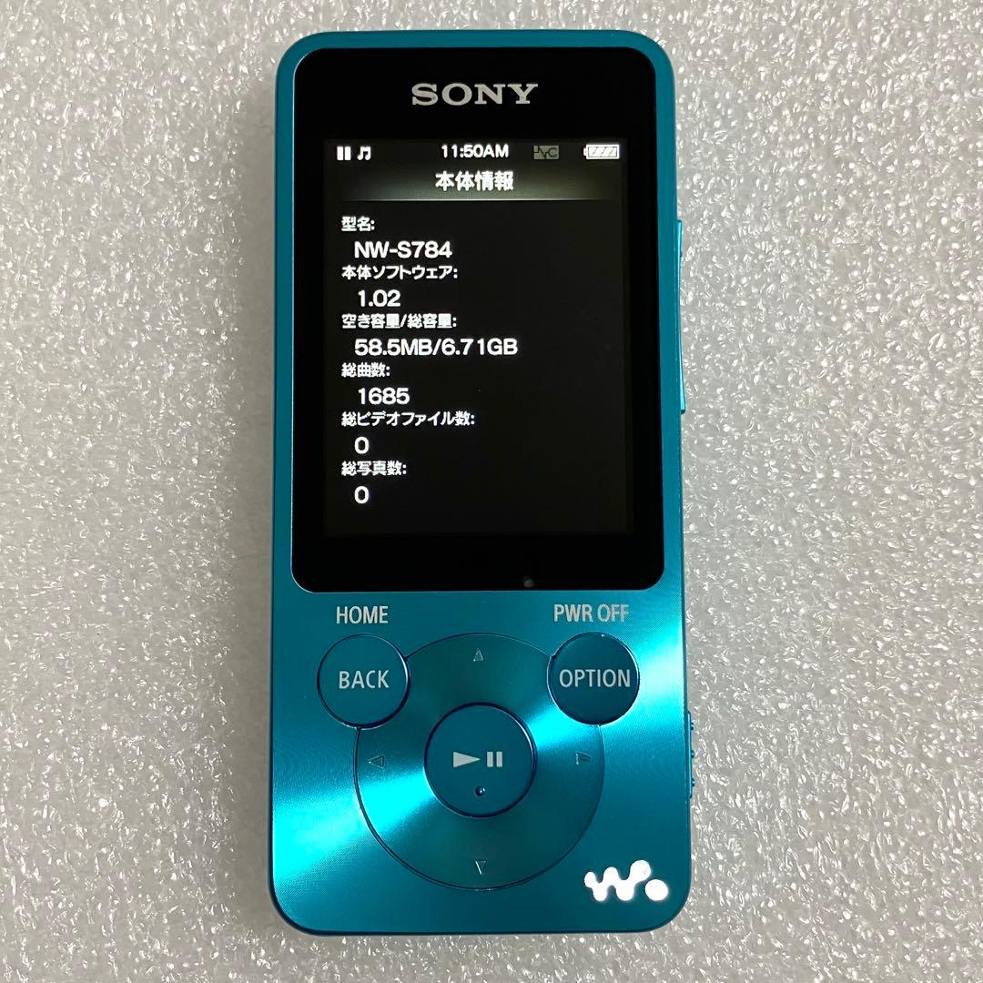 【極美品】SONY ウォークマン　NW-S784 8GB あお