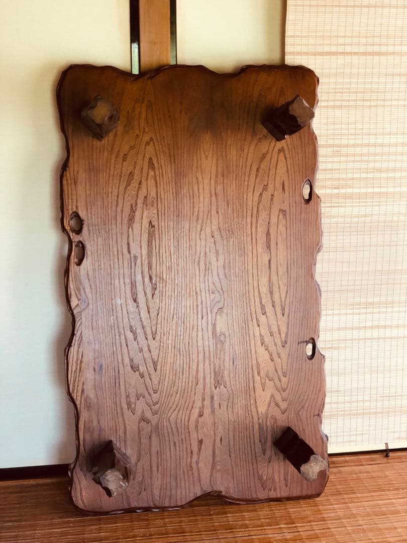 天然木 《 雰囲気がある耳付き 座卓 》