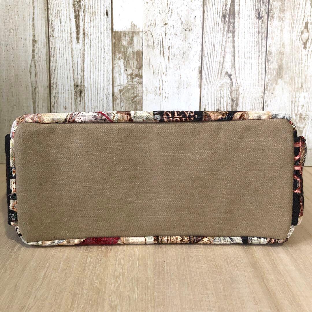 トートバッグ　ハンドメイド　デニムリメイク　キャメル　ゴールド【新品デニム】