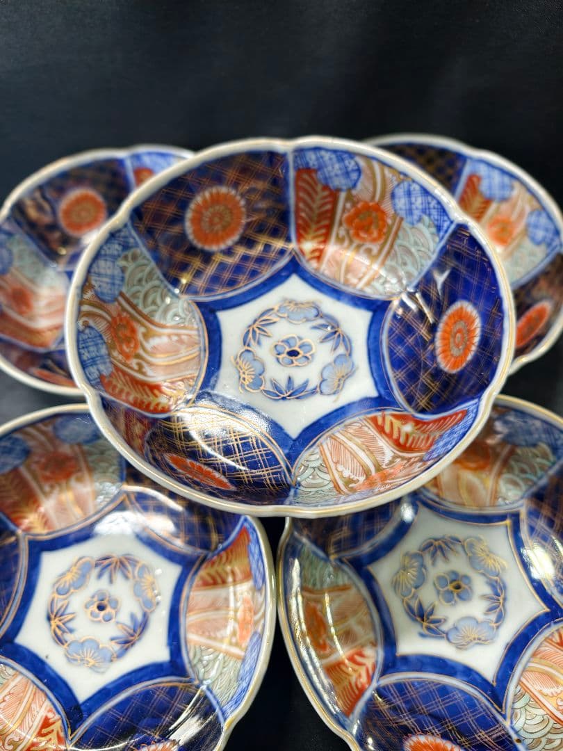 古伊万里 金彩色絵深皿 手描き 明治骨董 旧家蔵出美品 アンティーク 古美術