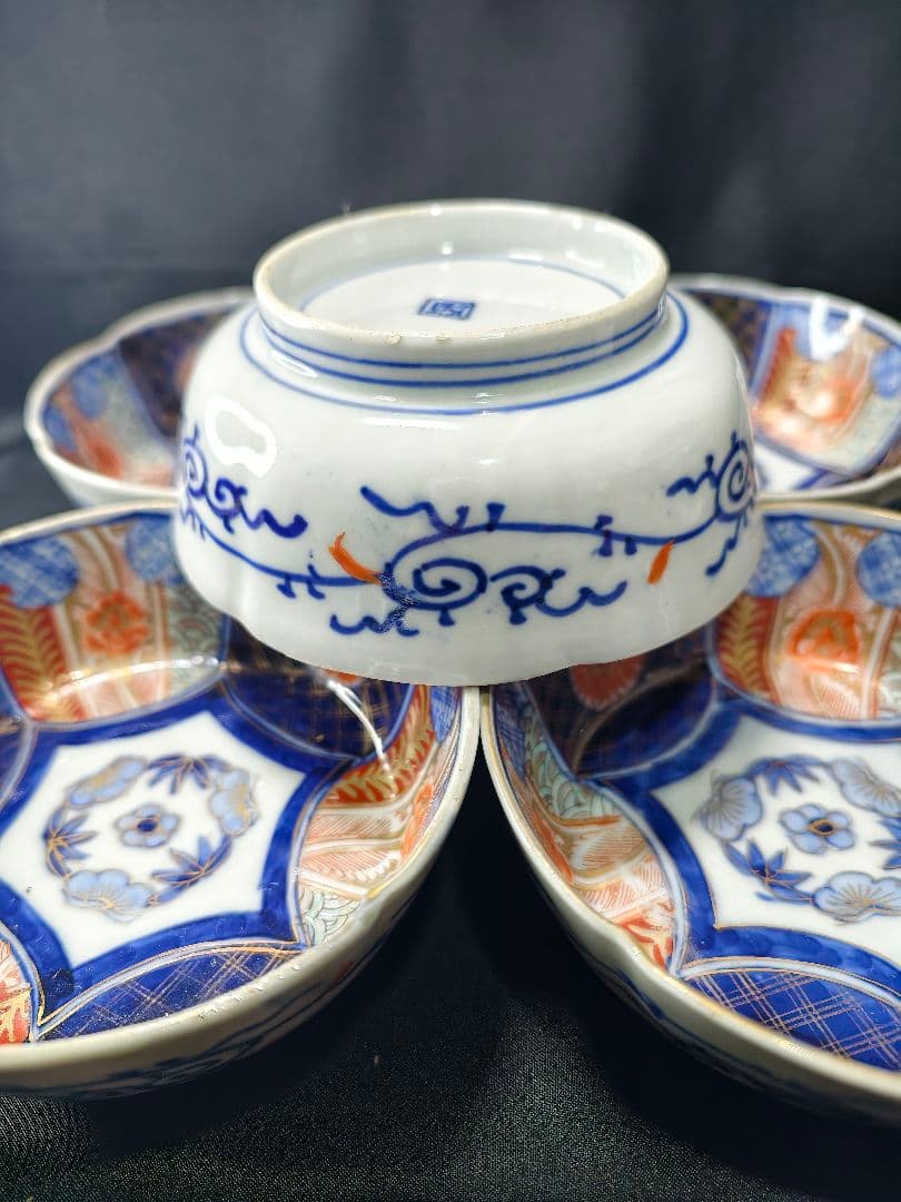 古伊万里 金彩色絵深皿 手描き 明治骨董 旧家蔵出美品 アンティーク 古美術