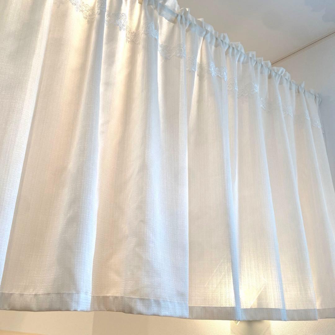 カフェカーテン✿*:❛ねむ❕❜刺繍レース✩.*ハンドメイド*:..。♡*゜