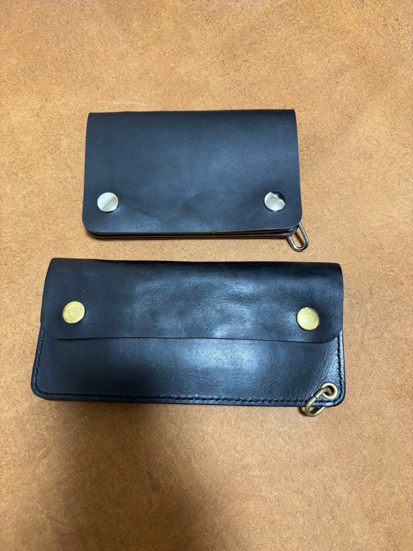 ロングトラッカーウォレット　三層　茶芯　レザークラフト　ハンドメイド