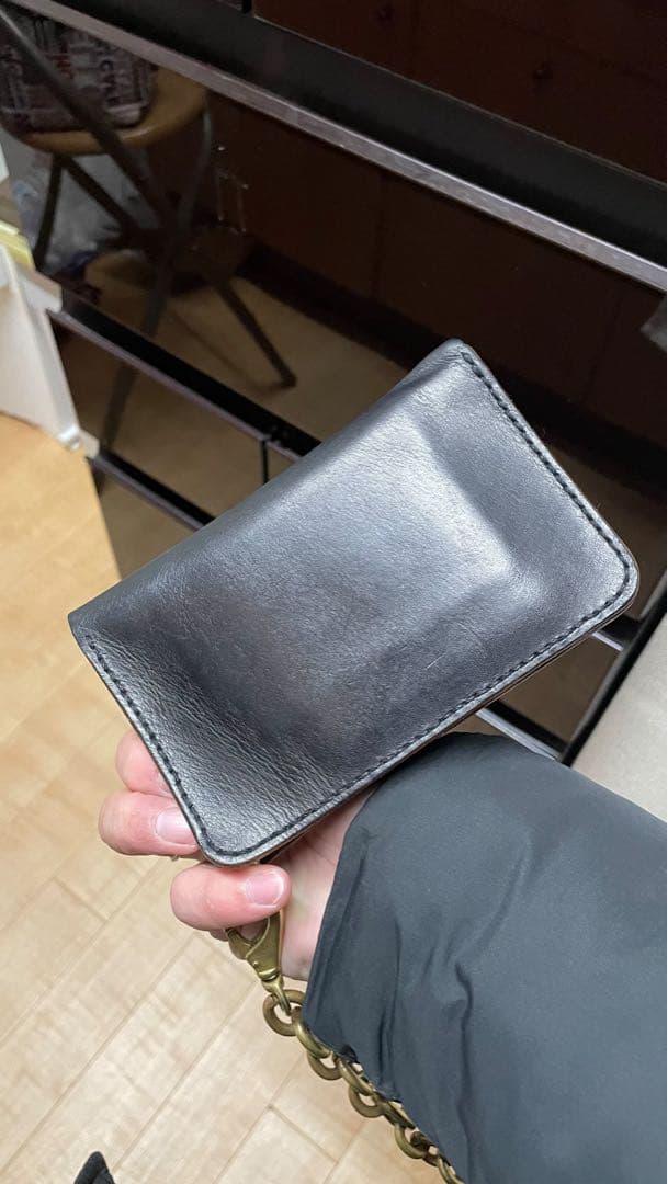 ロングトラッカーウォレット　三層　茶芯　レザークラフト　ハンドメイド