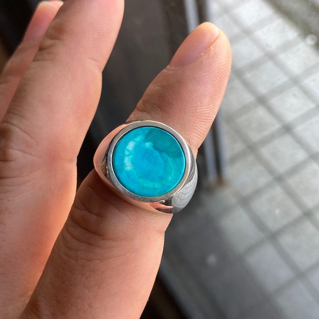 石に訳あり、新品 パワーストーン 指輪 17 号 ターコイズ シルバー925