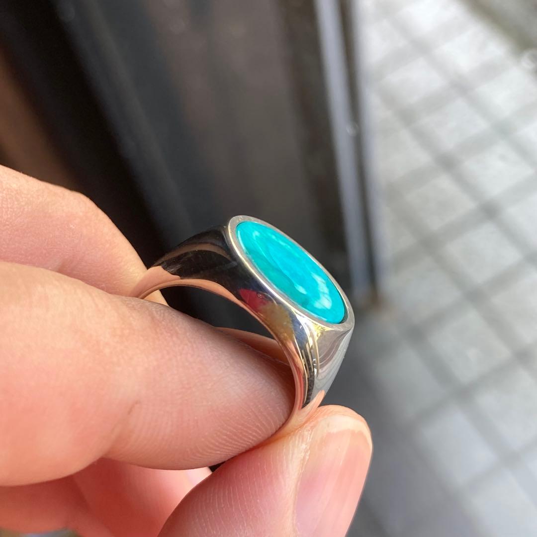 石に訳あり、新品 パワーストーン 指輪 17 号 ターコイズ シルバー925