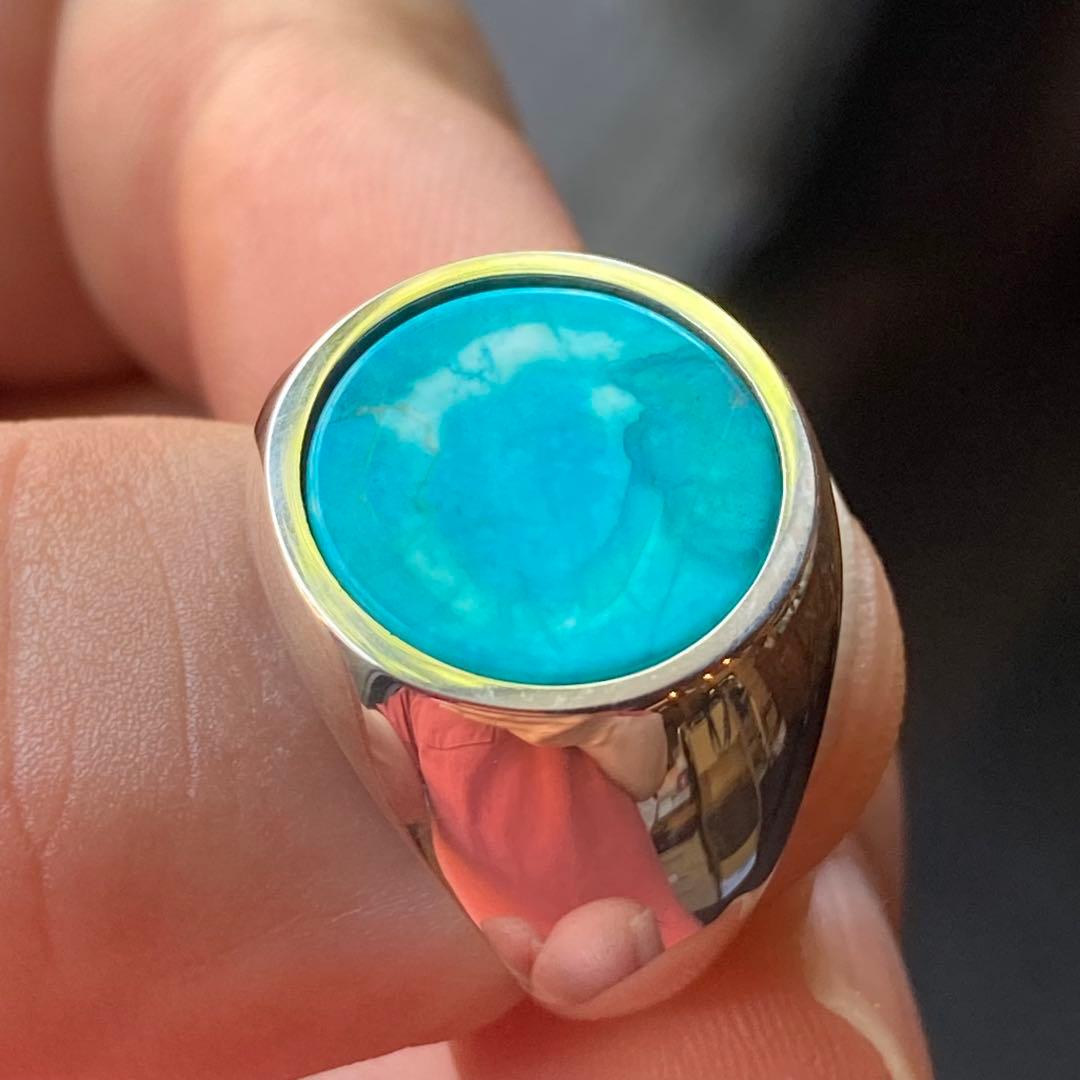石に訳あり、新品 パワーストーン 指輪 17 号 ターコイズ シルバー925