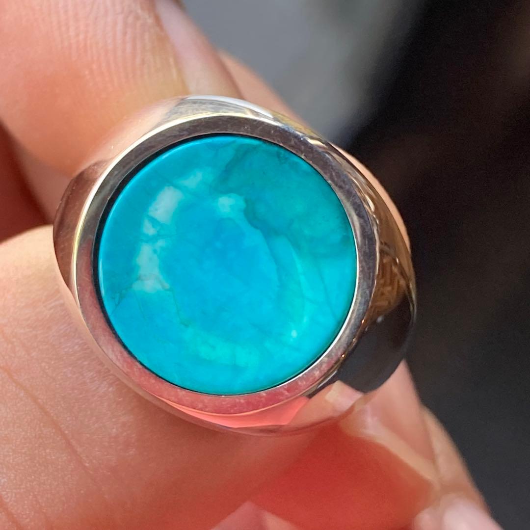 石に訳あり、新品 パワーストーン 指輪 17 号 ターコイズ シルバー925