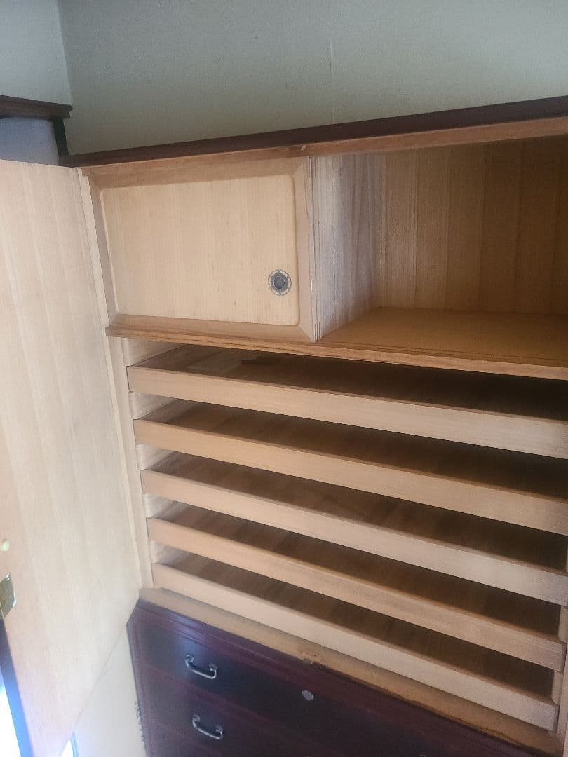 桜装飾木製収納タンス