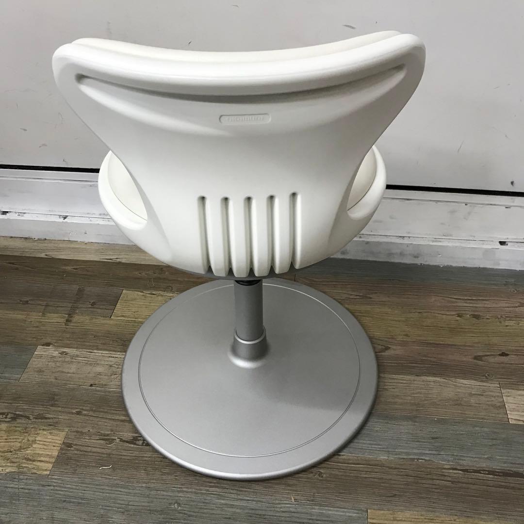 【展示品】オカムラ　患者用チェア　WSスツール　ホワイト　回転椅子　昇降