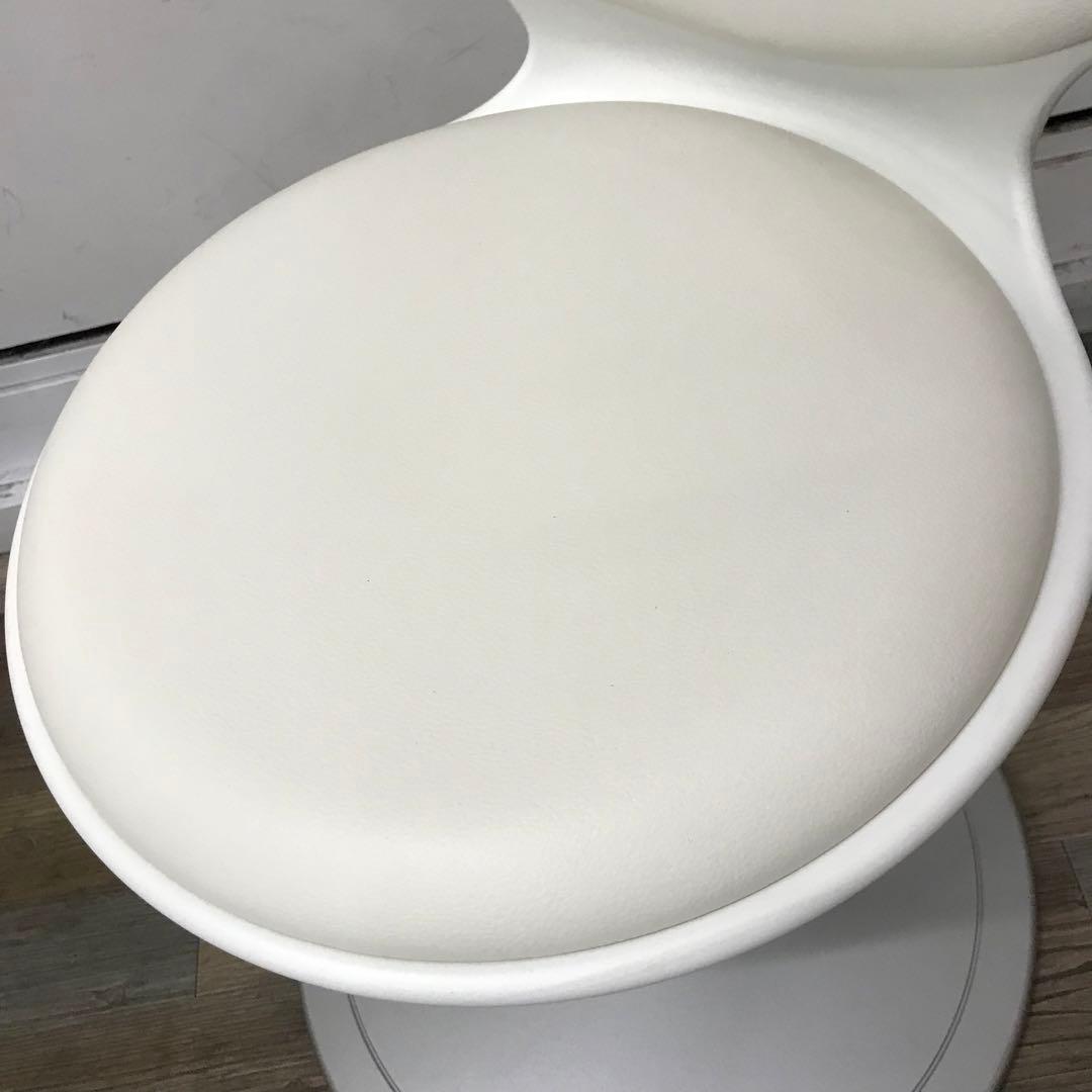 【展示品】オカムラ　患者用チェア　WSスツール　ホワイト　回転椅子　昇降