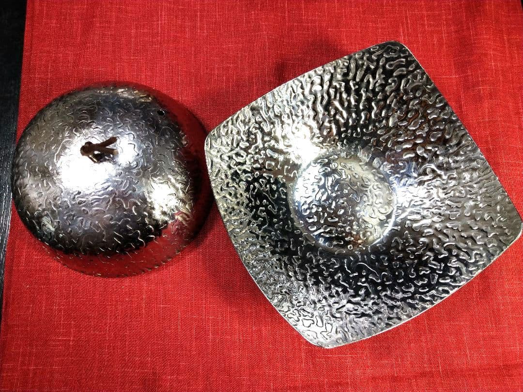 ♥希少な奨め一押し【 高級ステンレス皿 食器 】&【卓上一人鍋用】新品１セット