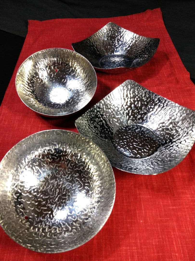 ♥希少な奨め一押し【 高級ステンレス皿 食器 】&【卓上一人鍋用】新品１セット