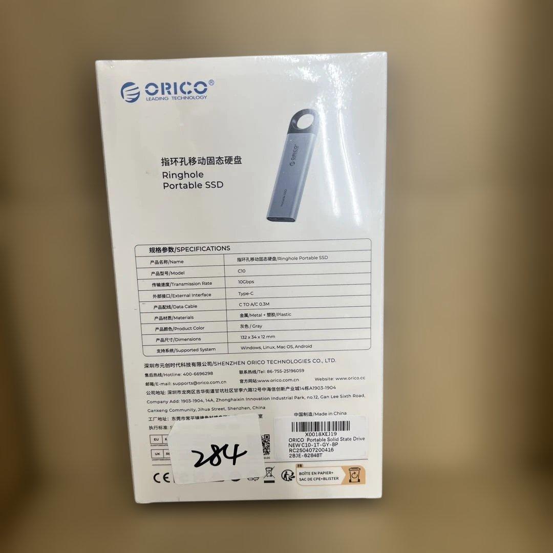 284 ORICO 外付けSSD 1 TB 最大1050 MB/秒、SSD外付け