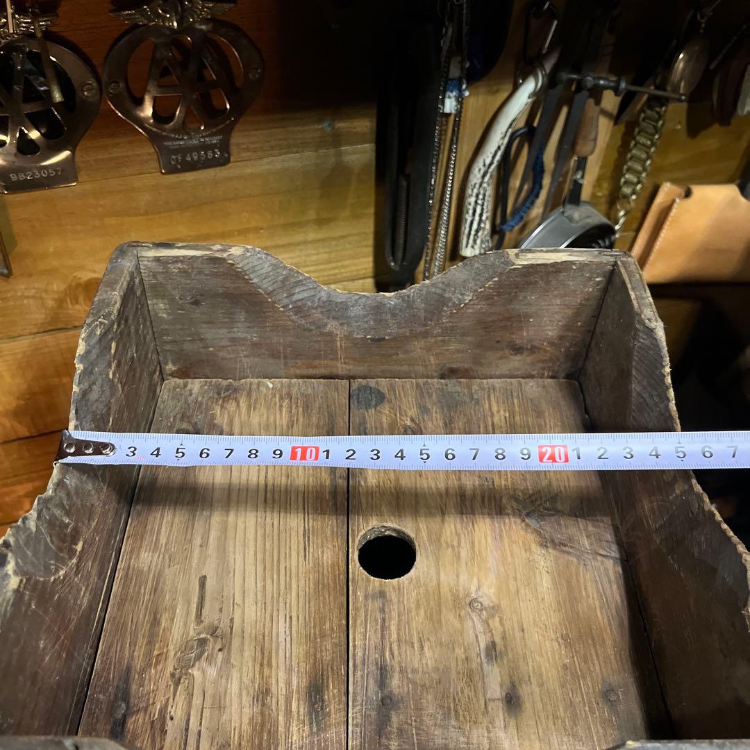 アンティーク木製ランタンスタンド 収納付き