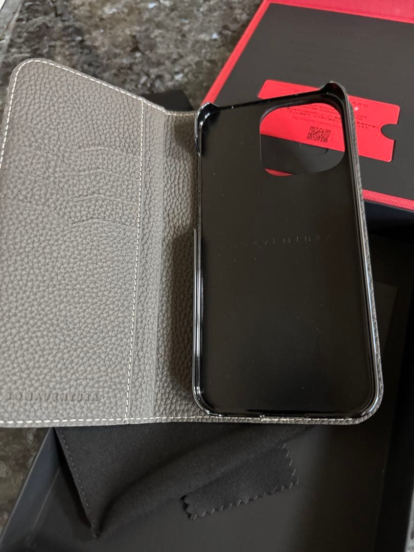 iPhone15 pro max Bonaventura グレー レザーケース