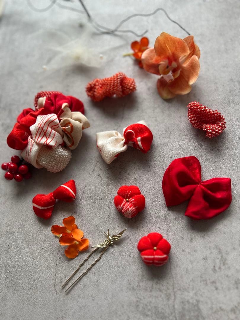 ゆ*う様 七五三　七五三髪飾り　ヘッドドレス　着物髪飾り　リメイク髪飾り　023