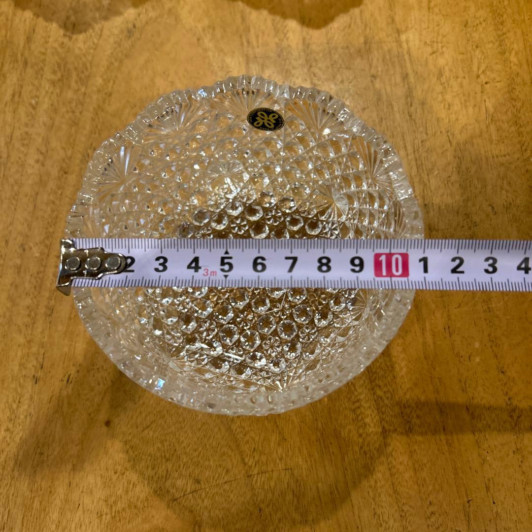 HOYA クリスタルガラス　ガラス皿　亀甲つなぎ紋鉢　5脚