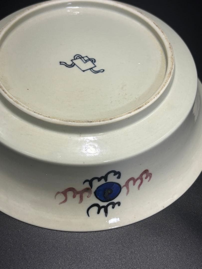 中国　明清時代 青いドラゴンの陶器ボウル