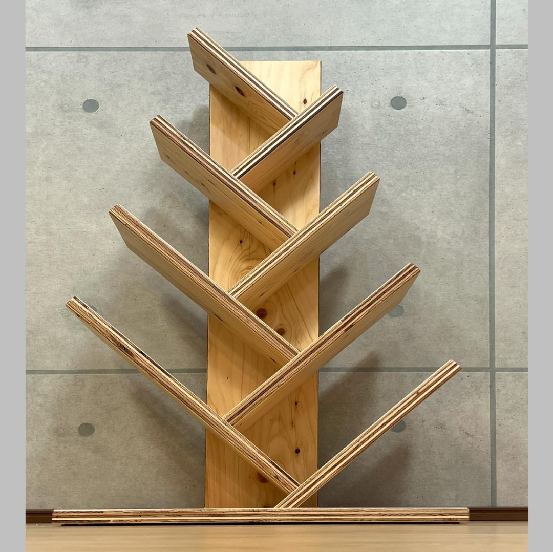 ブックスタンド　ラーチ合板　オリジナルハンドメイド　02181