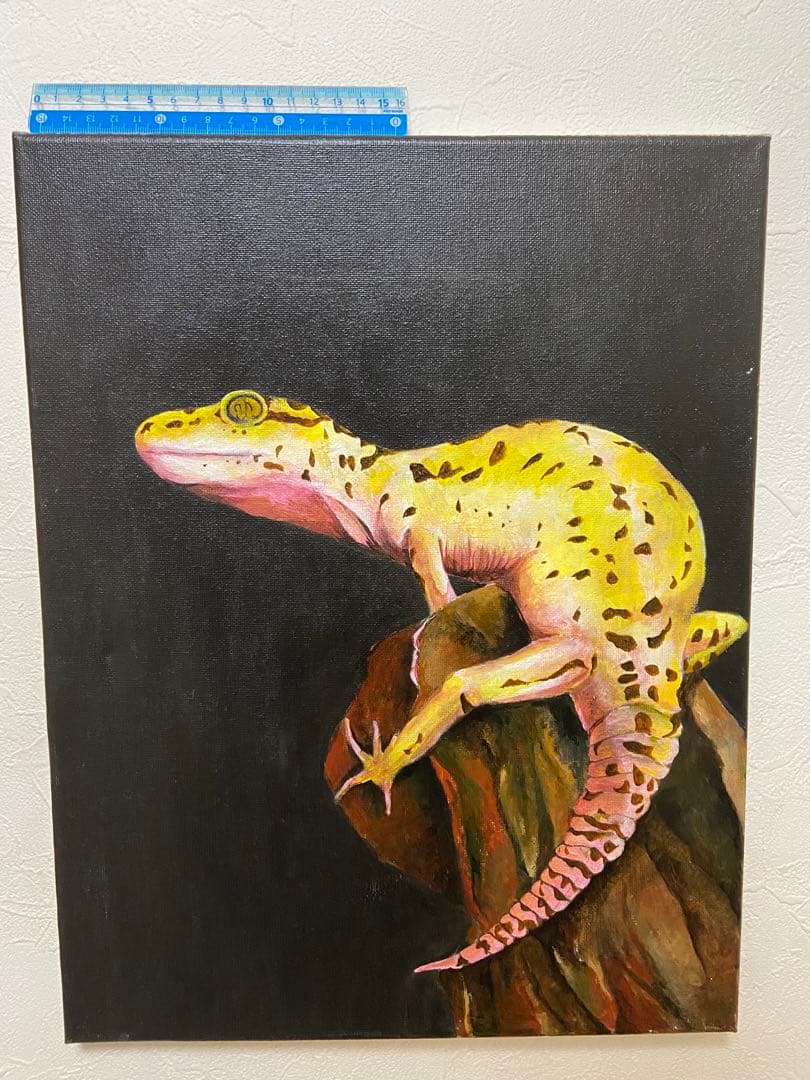 アクリルで描いたヒョウモントカゲモドキ