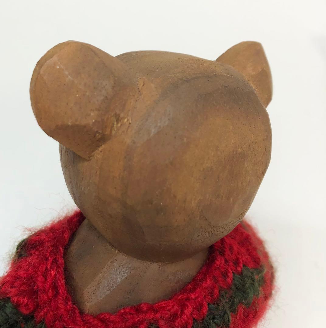 テディベア　木彫り　ヴィンテージ
