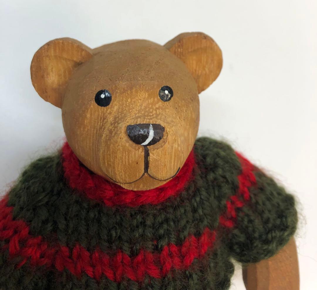 テディベア　木彫り　ヴィンテージ