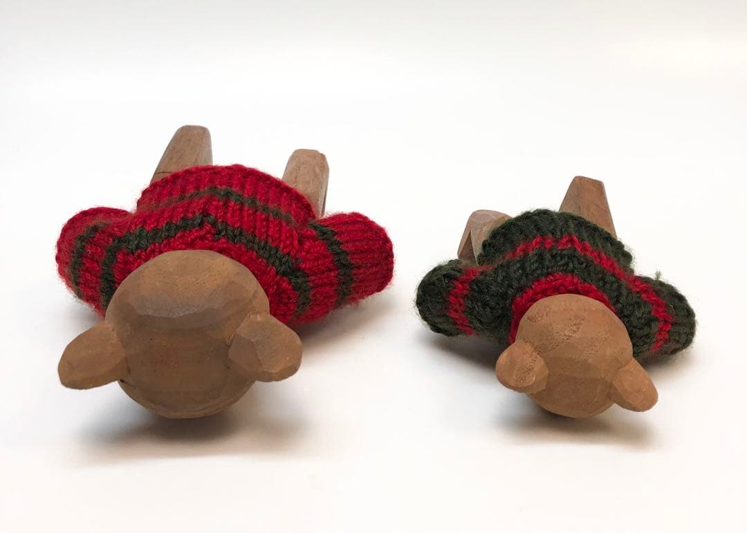 テディベア　木彫り　ヴィンテージ