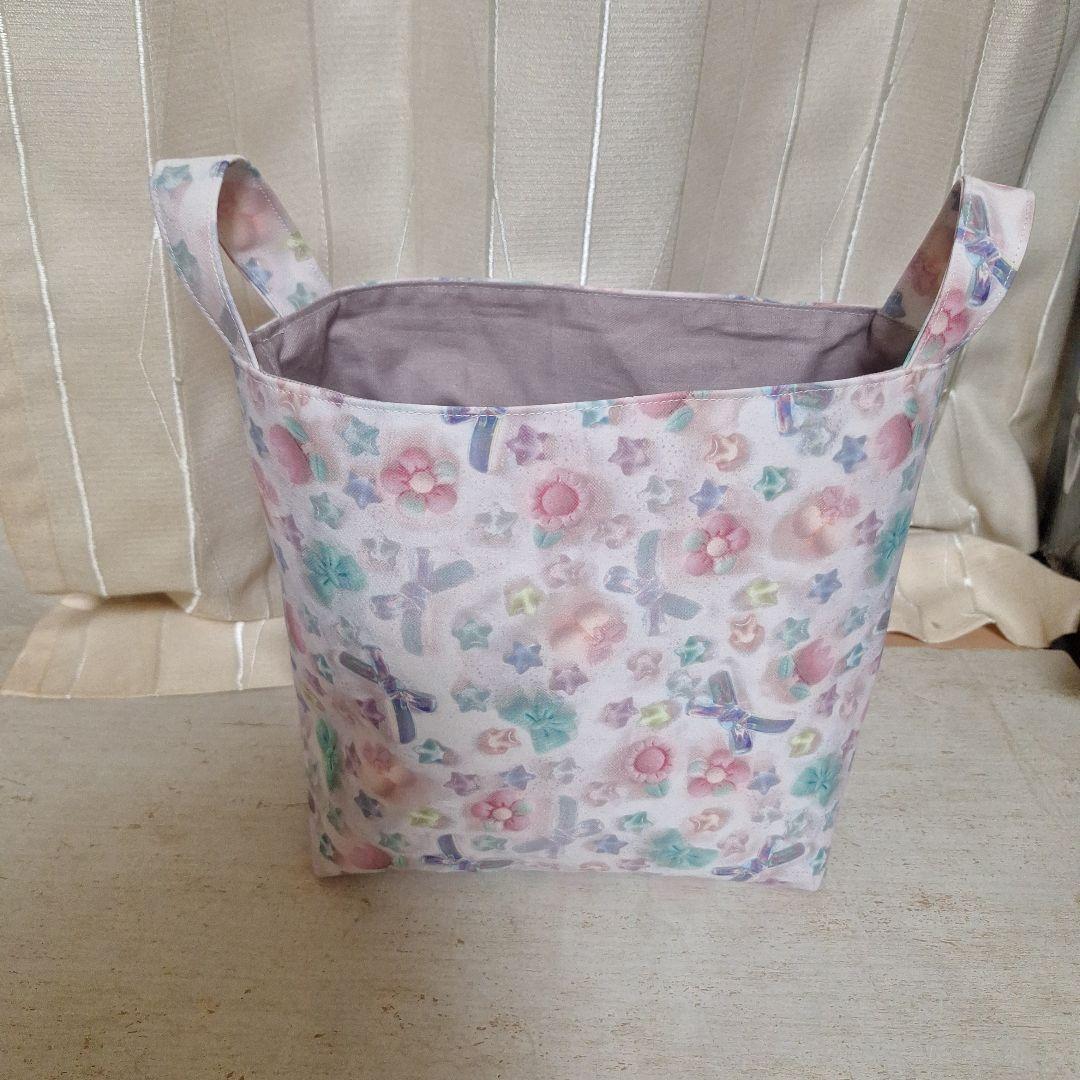 激レアねこパネル生地　ハンドメイド　布バスケット