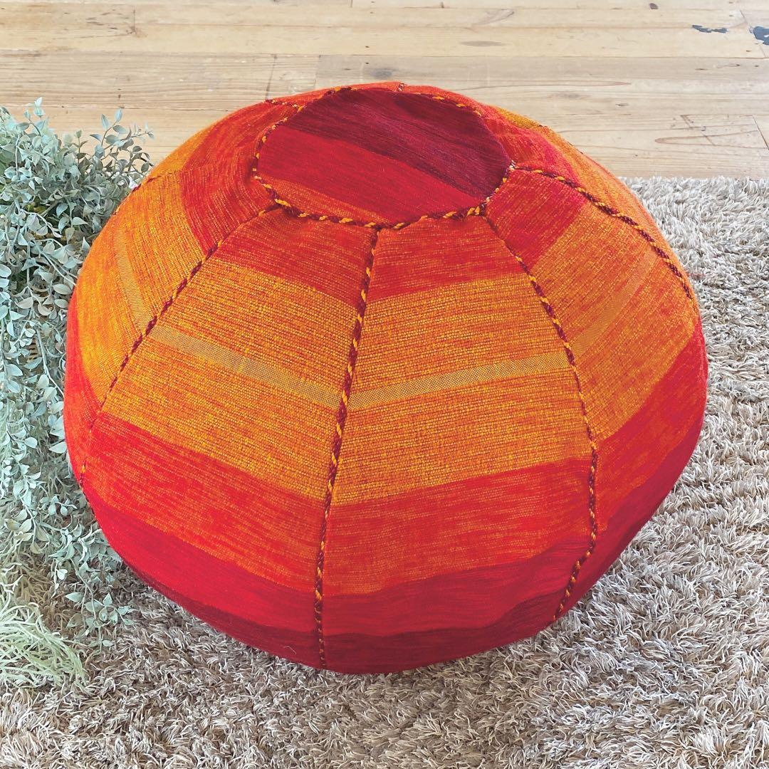 モロッコ製 プフ 約40×50cm スツール オットマン