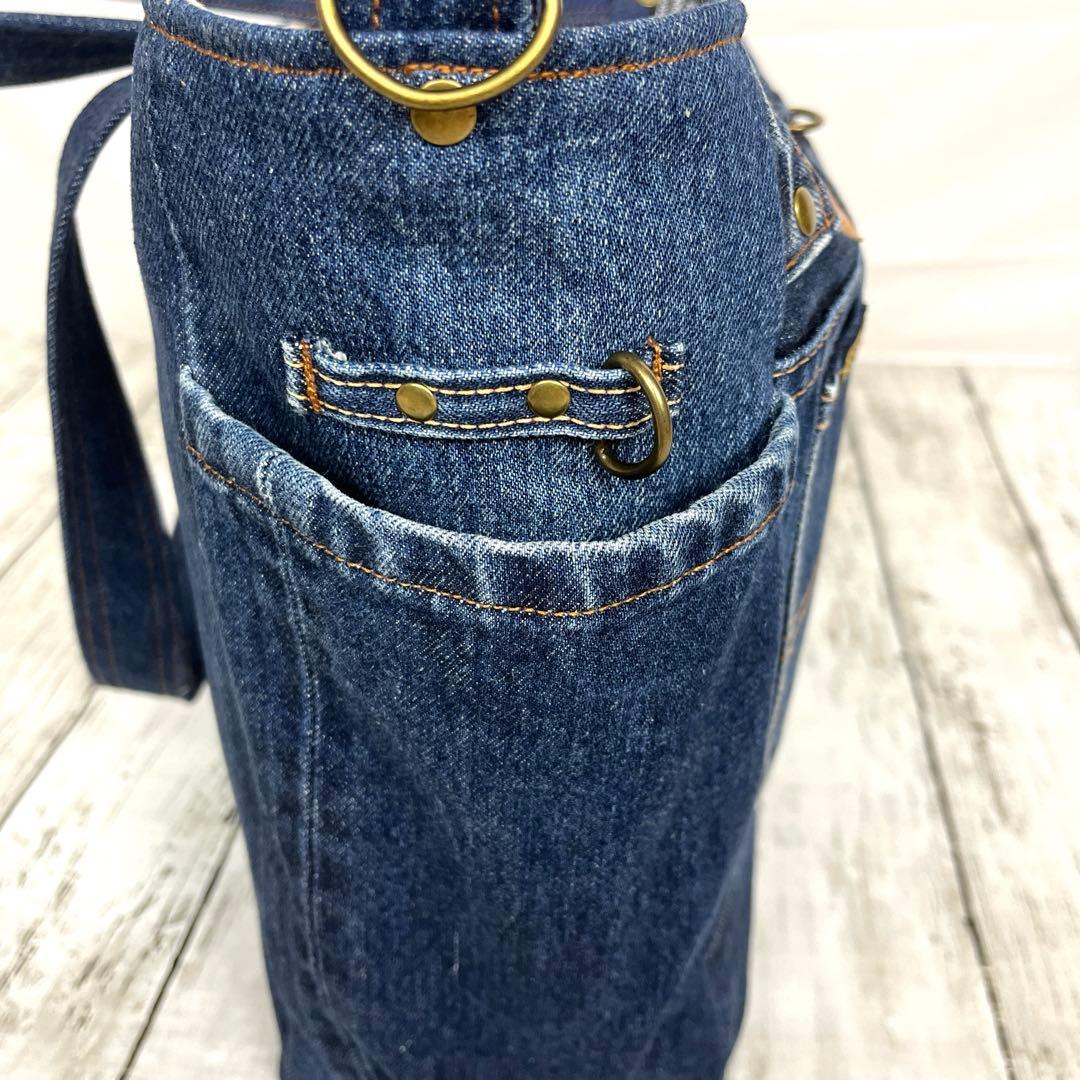 デニムリメイクトートバッグ　❤️男前　男女兼用　特大