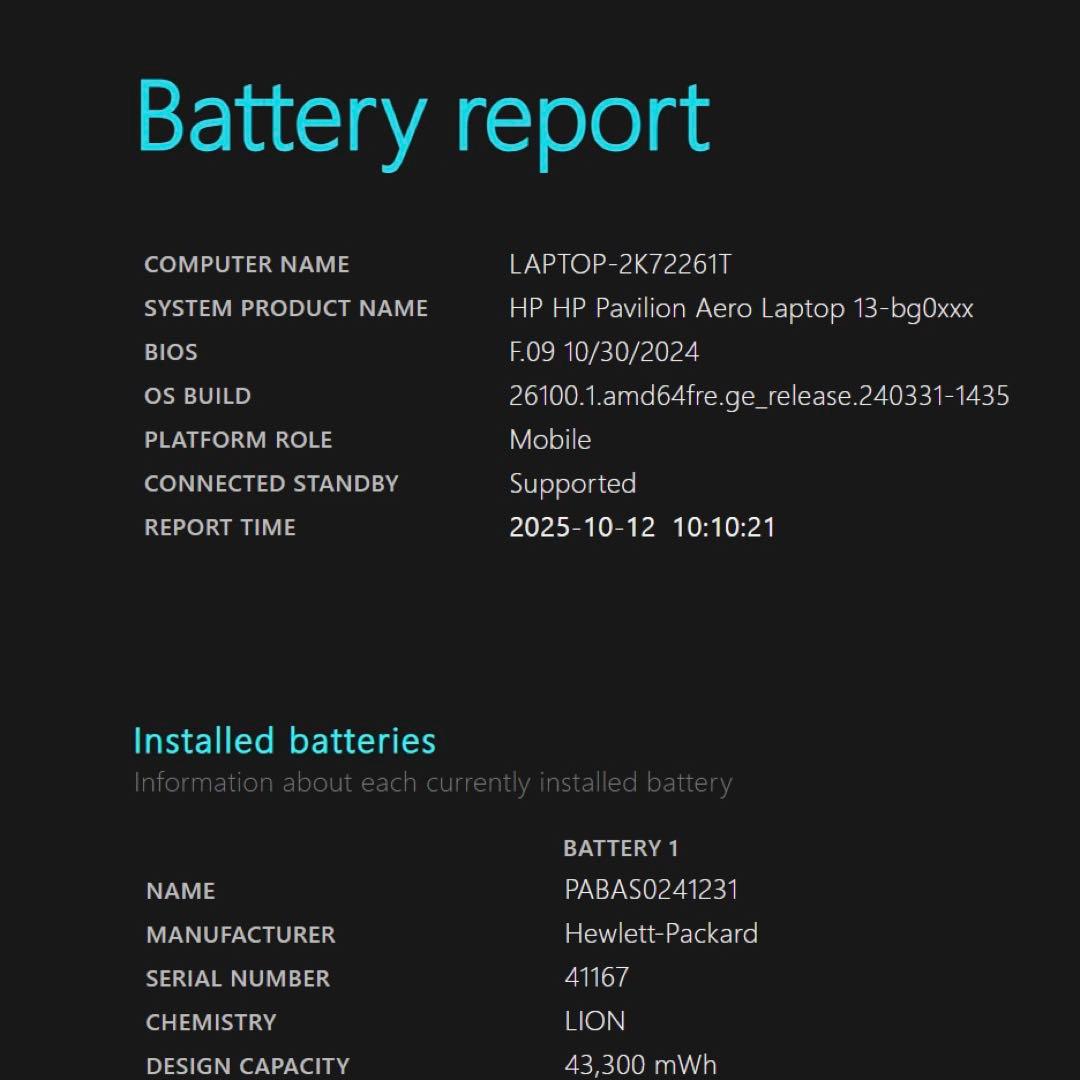 Windowsノート本体 HP Pavilion Aero 13-bg