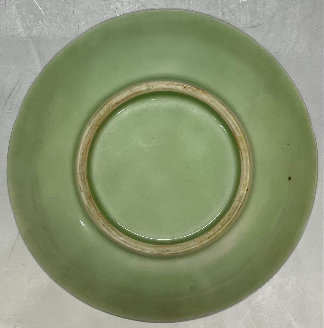 古伊万里　青磁　金魚図　豆皿　小皿　15客　江戸時代　b8907