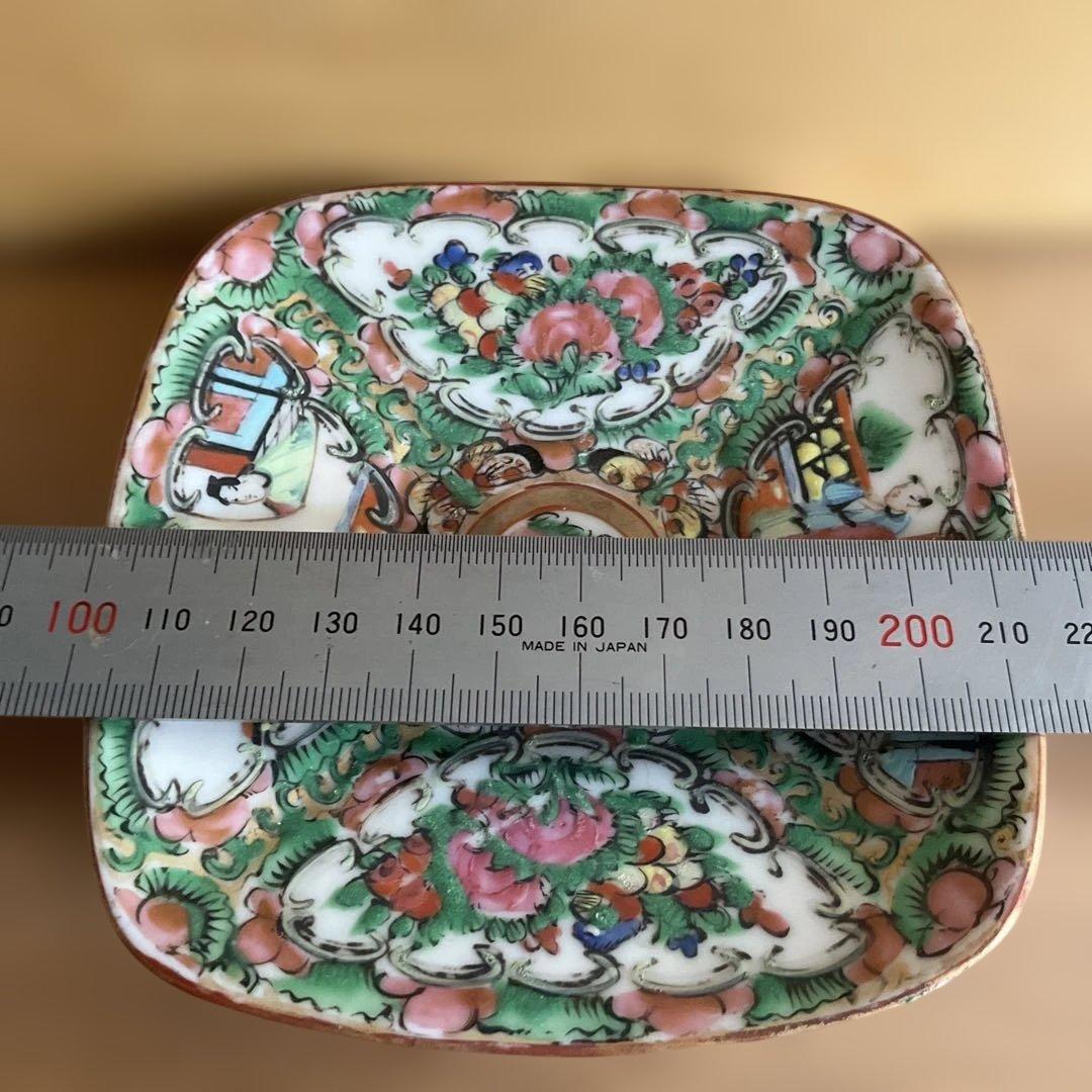 中国民国時代の広彩四角い皿