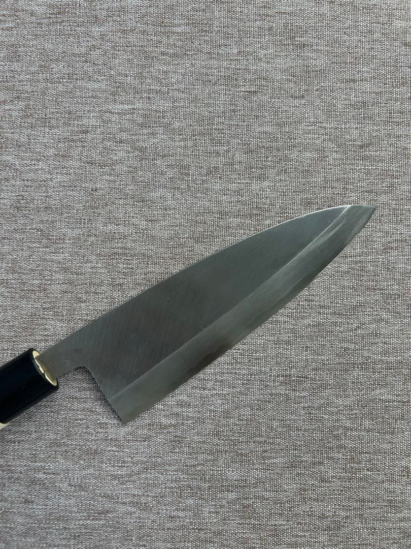 出刃 包丁 165mm 安来鋼青紙２号 朴丸柄 ②