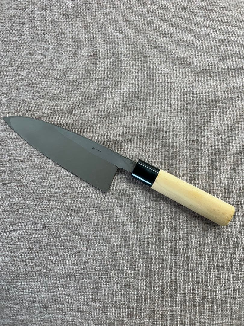 出刃 包丁 165mm 安来鋼青紙２号 朴丸柄 ②