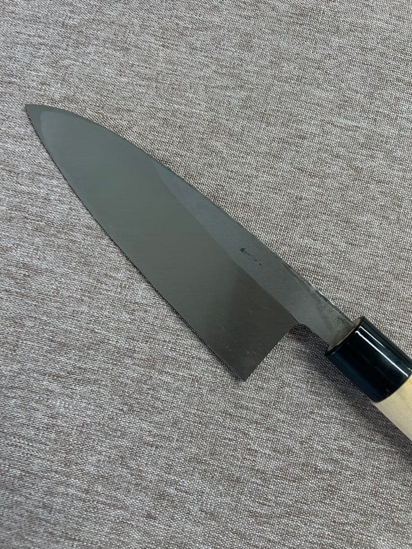 出刃 包丁 165mm 安来鋼青紙２号 朴丸柄 ②