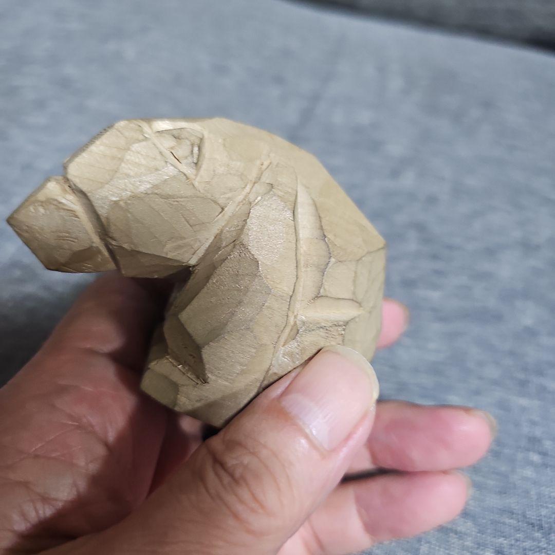 阿部紀男「熊」アイヌ彫り 木彫り